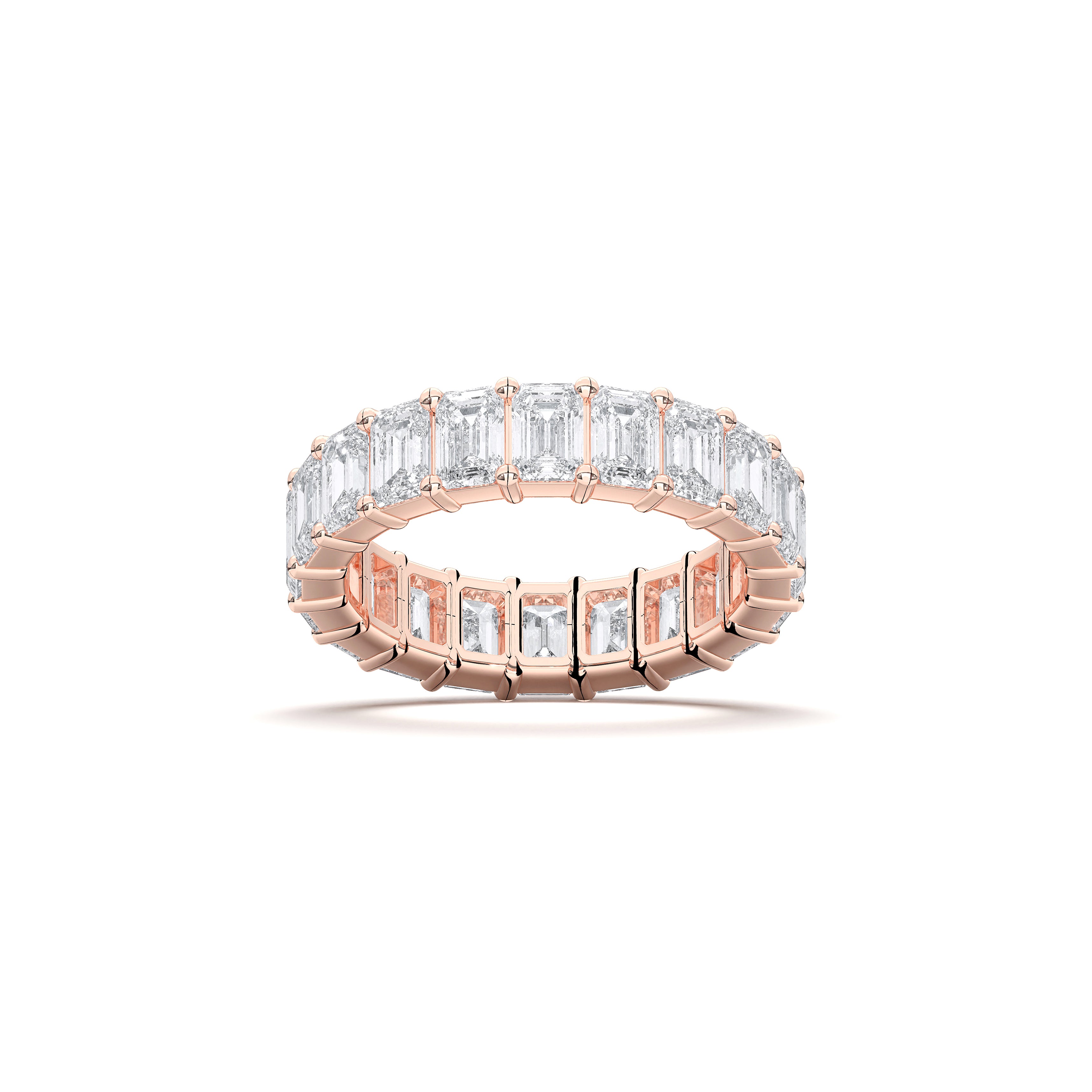 Emerald / 14K Rose Gold / D-F VS