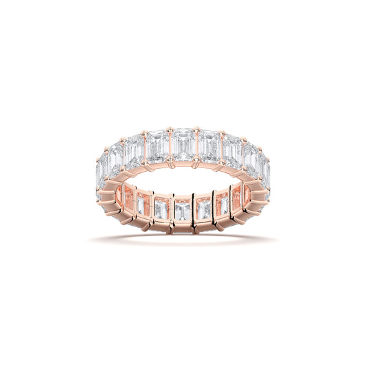 K J R10514 Eternity Band - 2.00 CTTW - Emerald Diamond - 14K Yellow Gold
