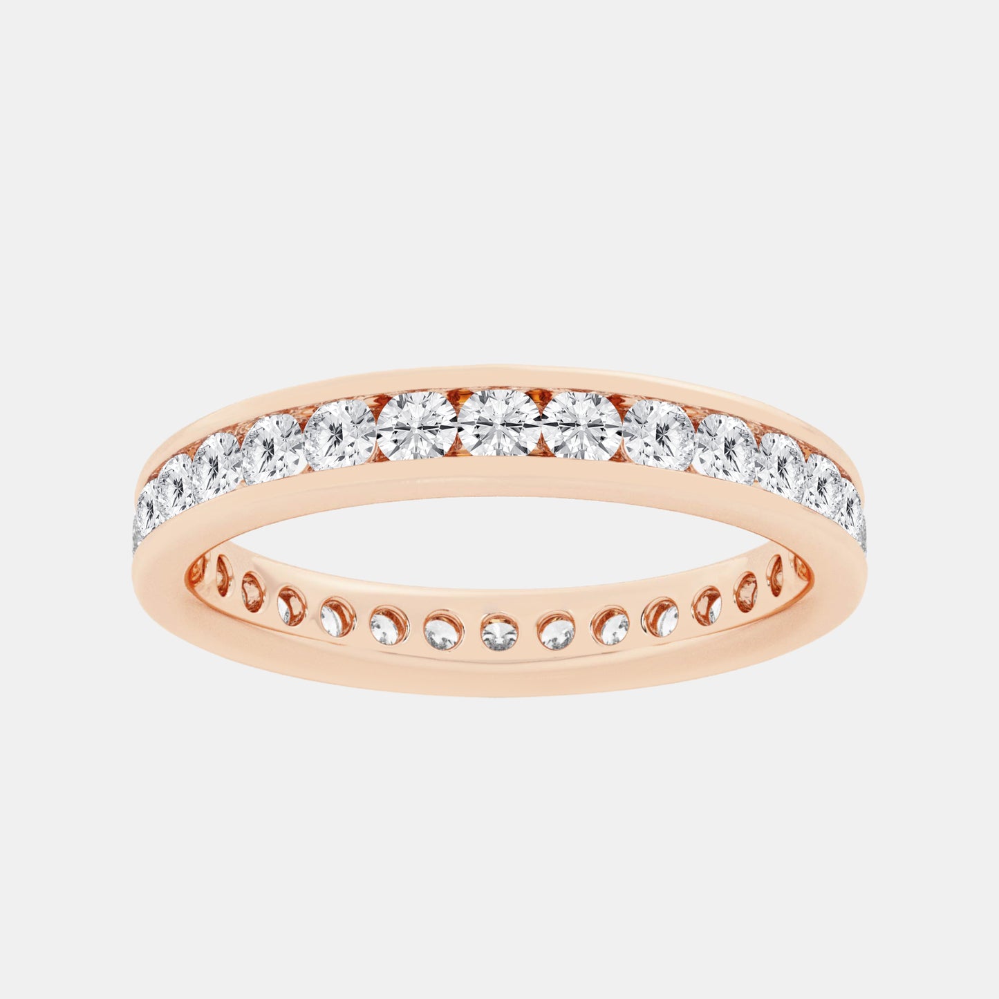 Channel Set Eternity Band - 1.20 CTTW - Round Diamond - 14K White Gold