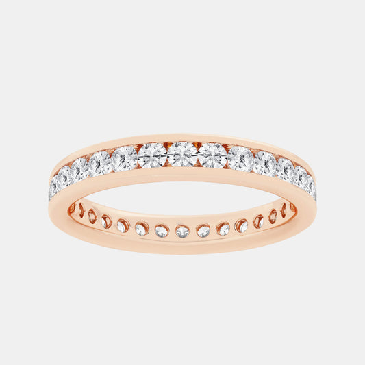 Channel Set Eternity Band - 1.20 CTTW - Round Diamond - 14K Rose Gold