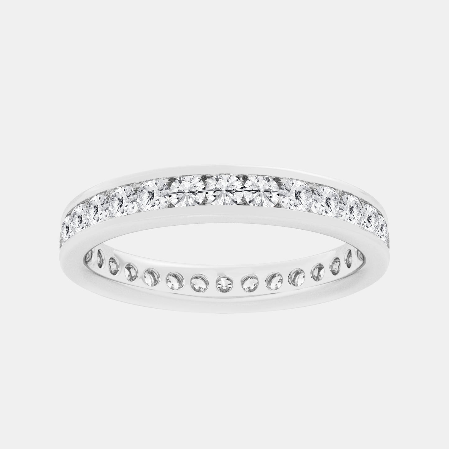 Channel Set Eternity Band - 1.20 CTTW - Round Diamond - 14K White Gold