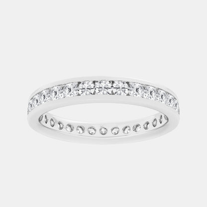 Channel Set Eternity Band - 1.20 CTTW - Round Diamond - 14K White Gold