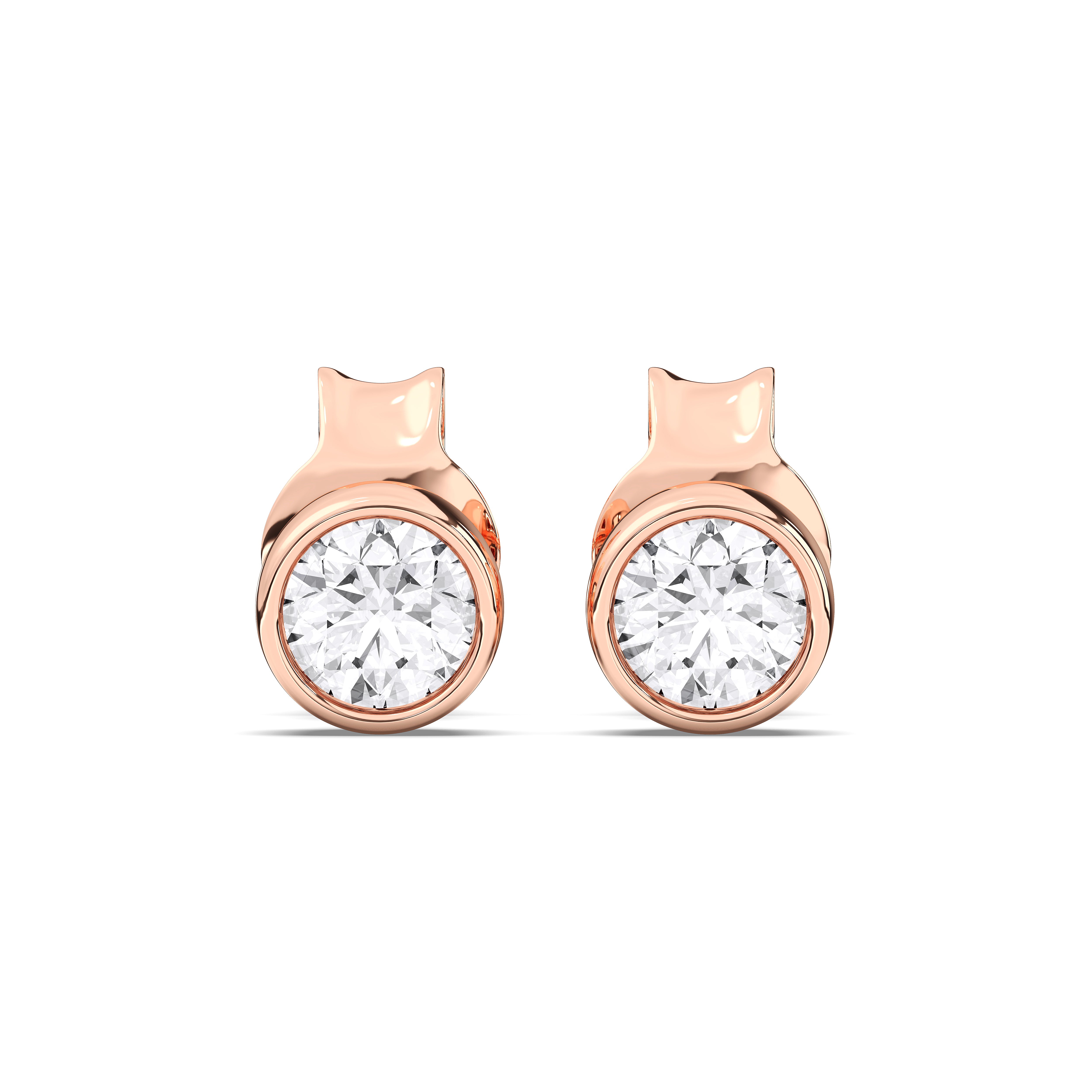 Round / 14K Rose Gold / D-F VS