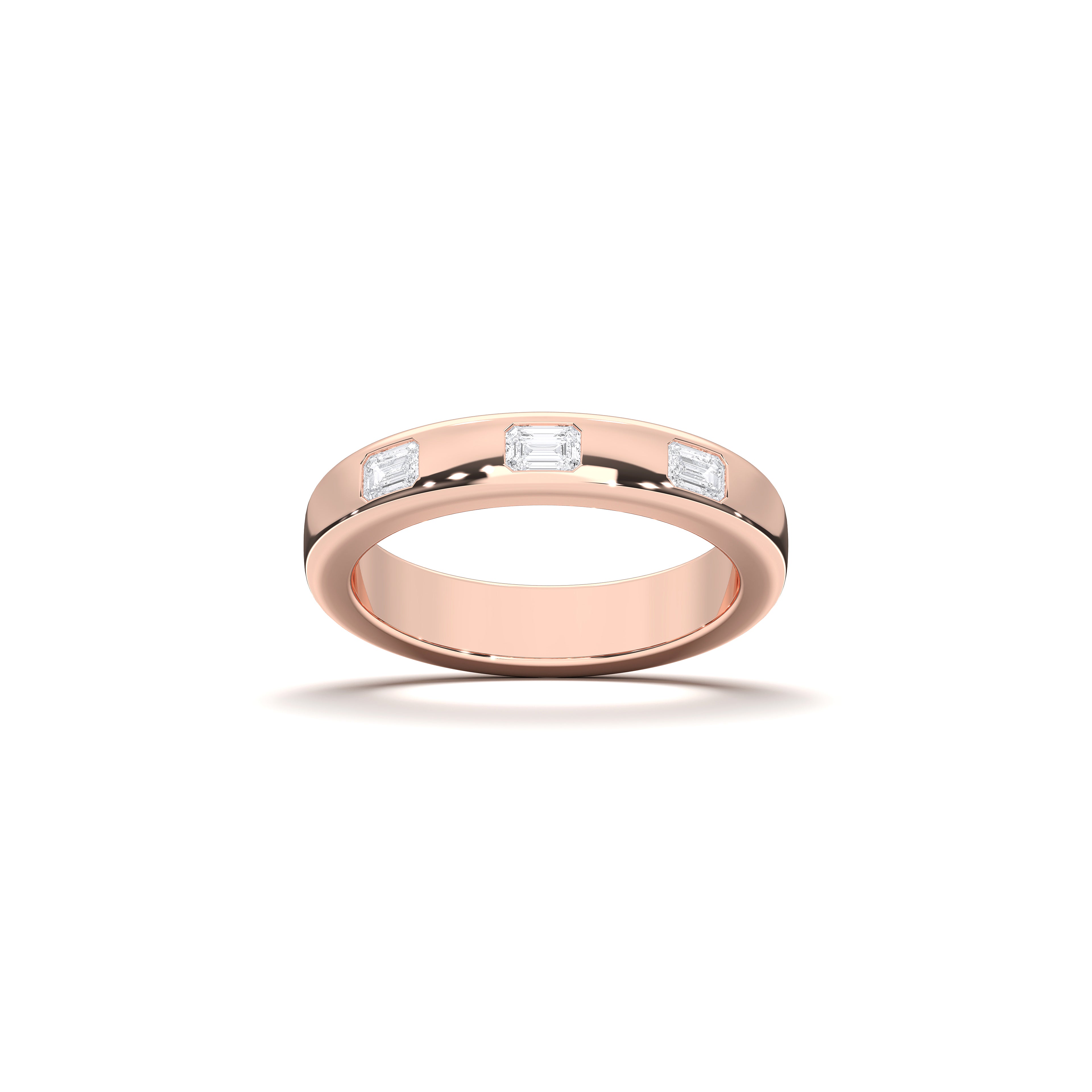 Emerald / 14K Rose Gold / D-F VS