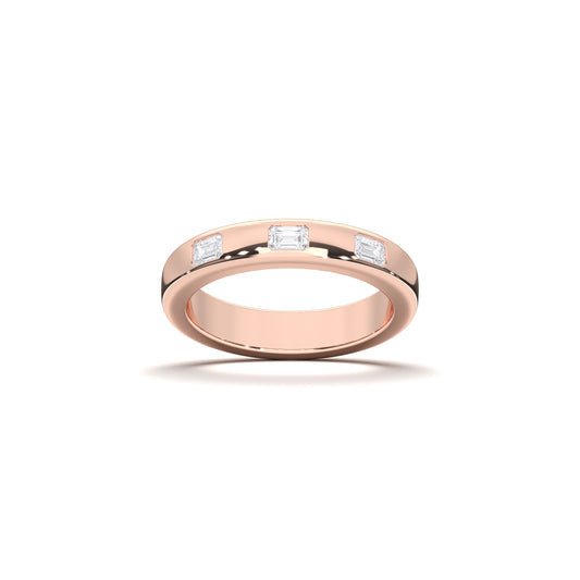 Diamond Bands - 0.30 CTTW - Emerald Diamond - 14K Rose Gold
