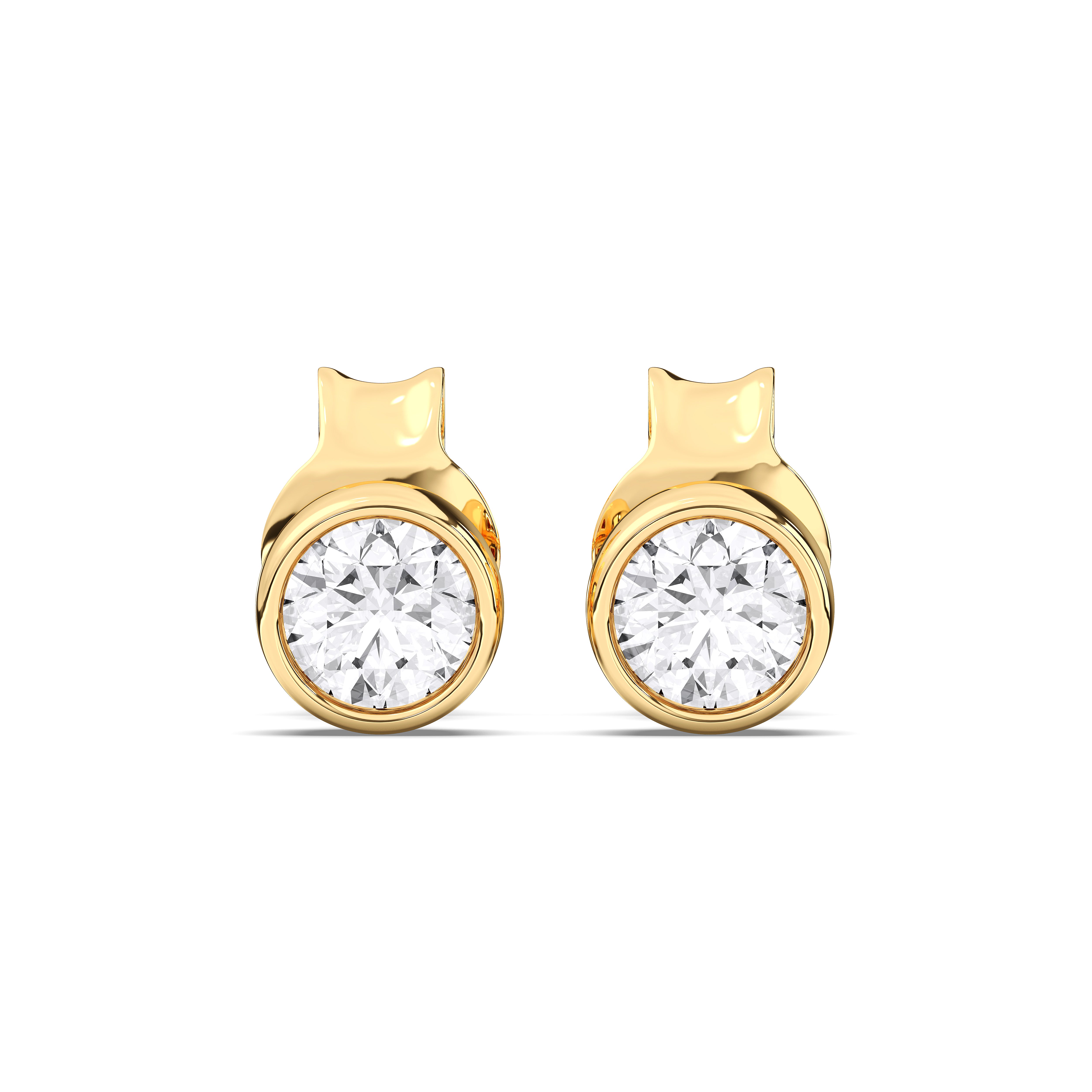 Round / 14K Yellow Gold / D-F VS