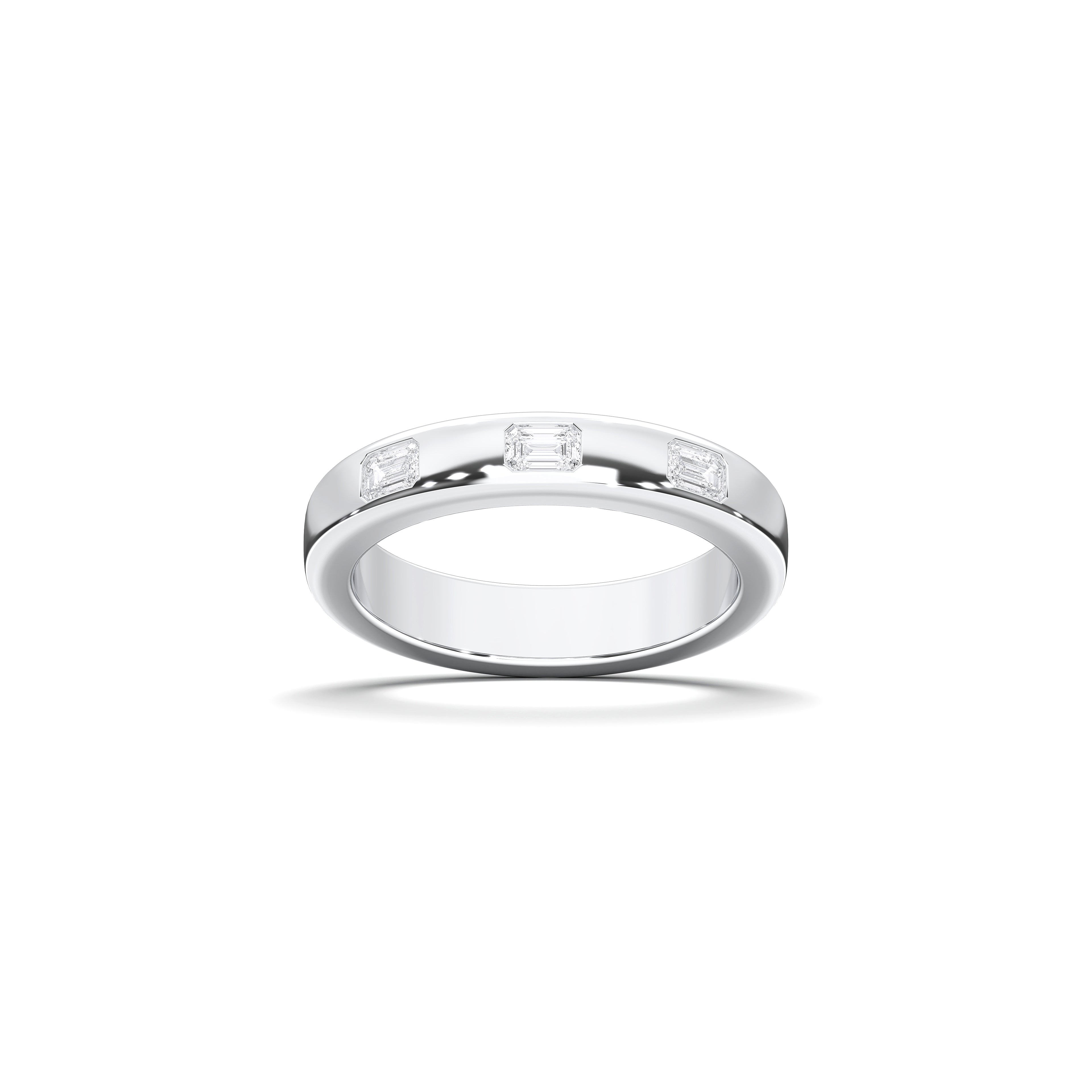 Emerald / 14K White Gold / D-F VS