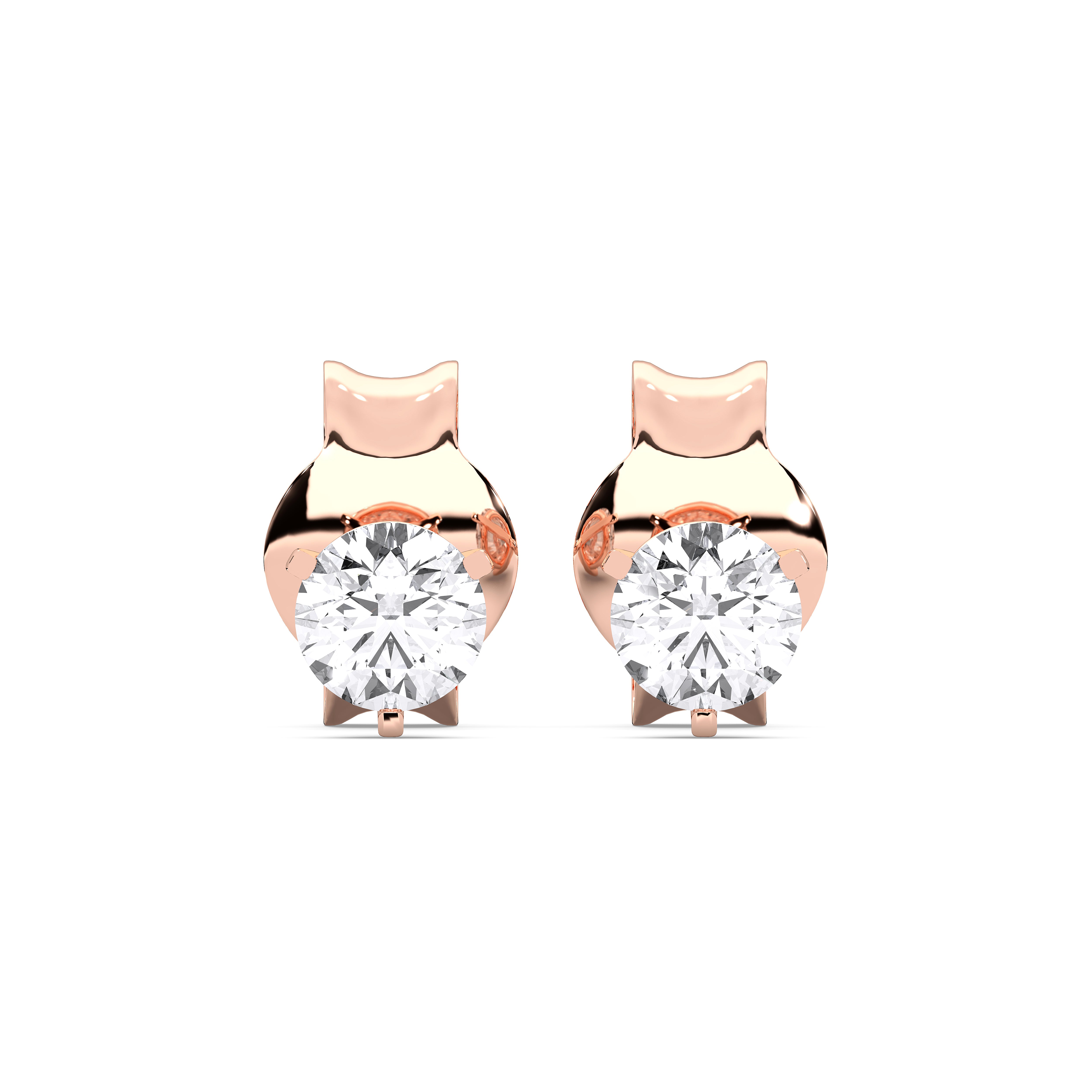 Round / 14K Rose Gold / D-F VS