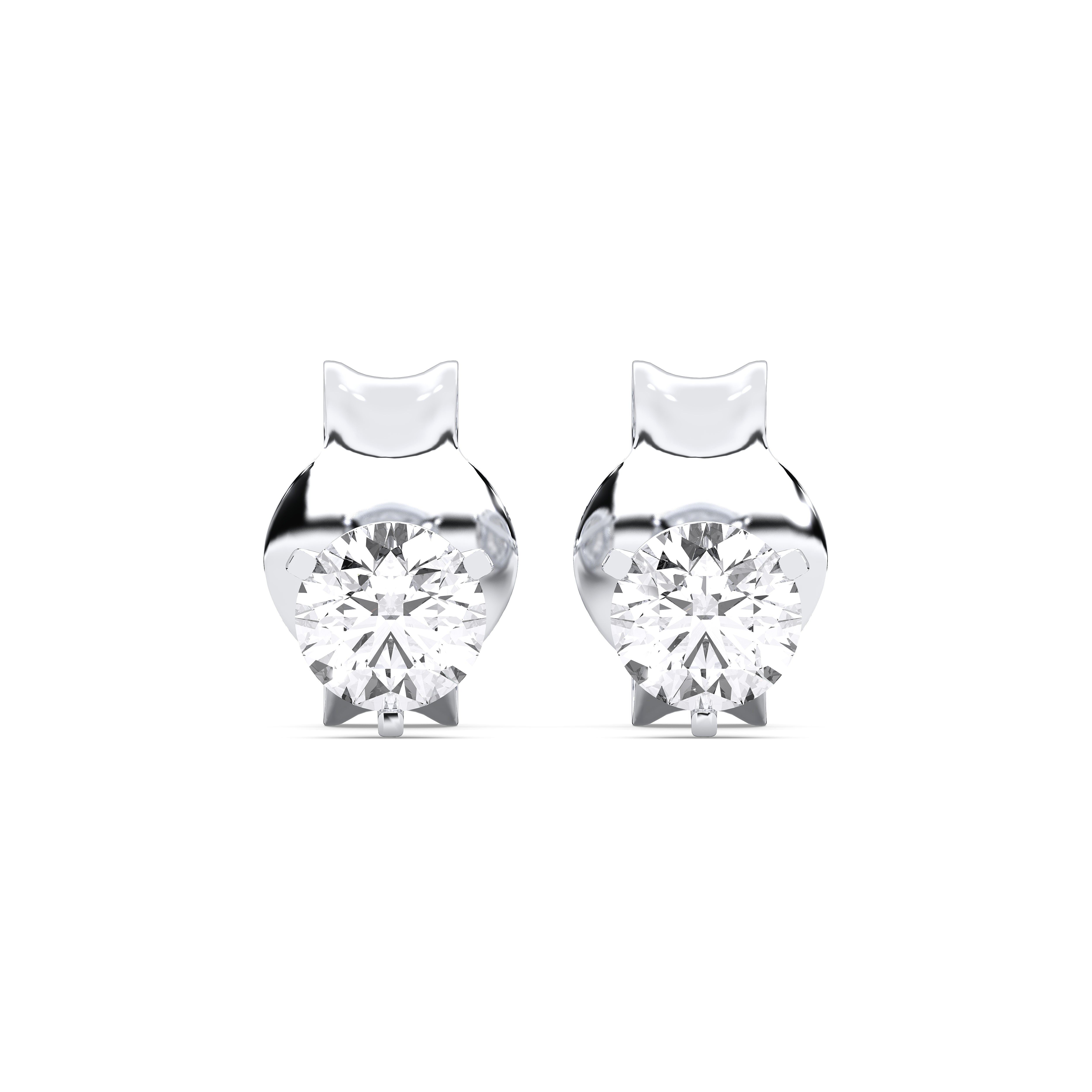 Round / 14K White Gold / D-F VS