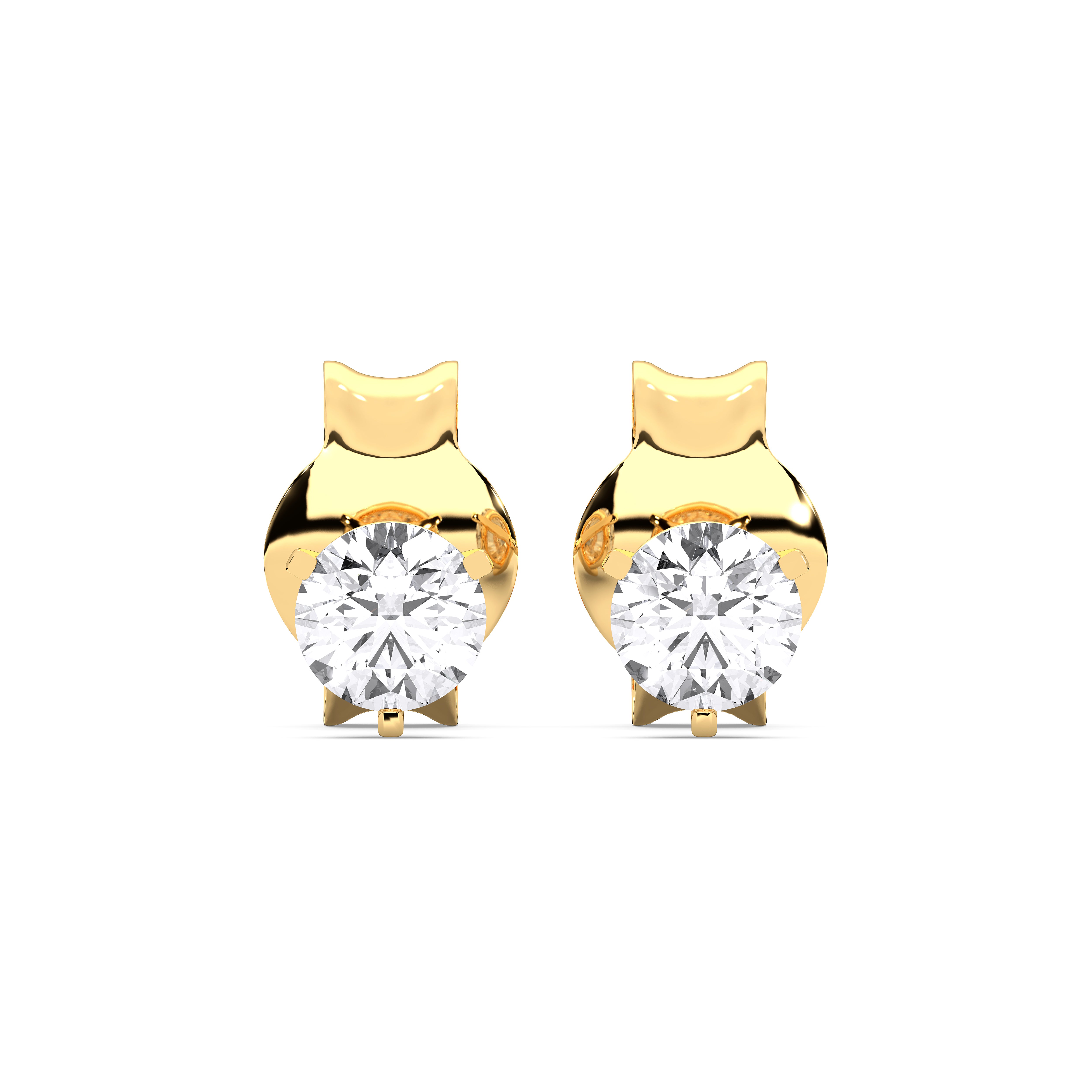 Round / 14K Yellow Gold / D-F VS