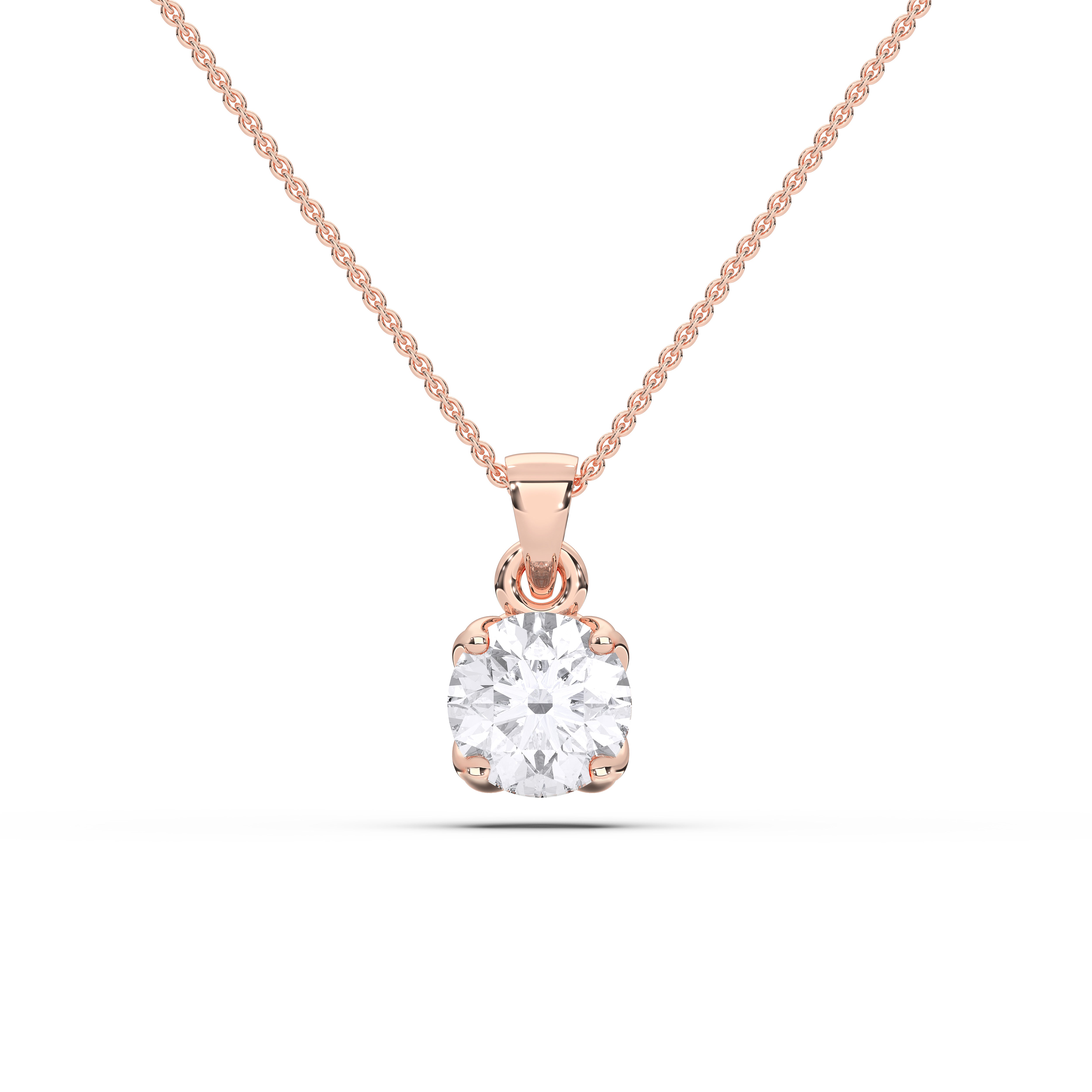 Round / 14K Rose Gold / D-F VS
