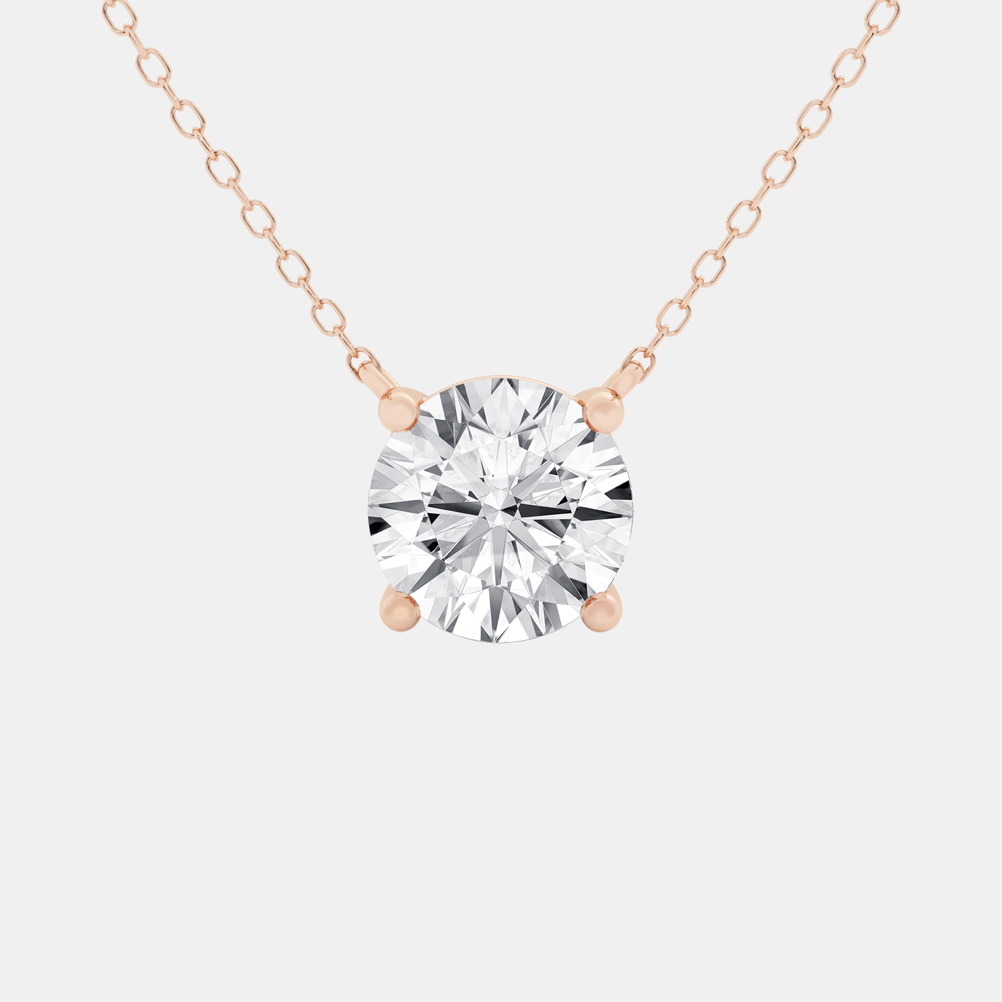 Round / 14K Rose Gold / D-F VS