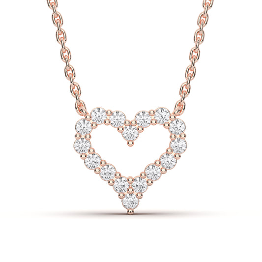Solitaire Pendants - 1.70 CTTW - Round Diamond - 14K Rose Gold