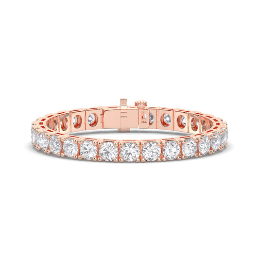 Round Classic Tennis Bracelet - 7.00 CTTW - Round Diamond - 14K Rose Gold