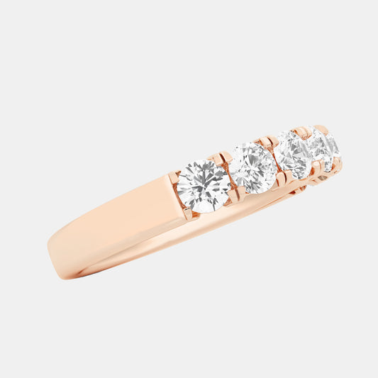 Seven-Stone Round Anniversary Band - 1.00 CTTW - Round Diamond - 14K White Gold