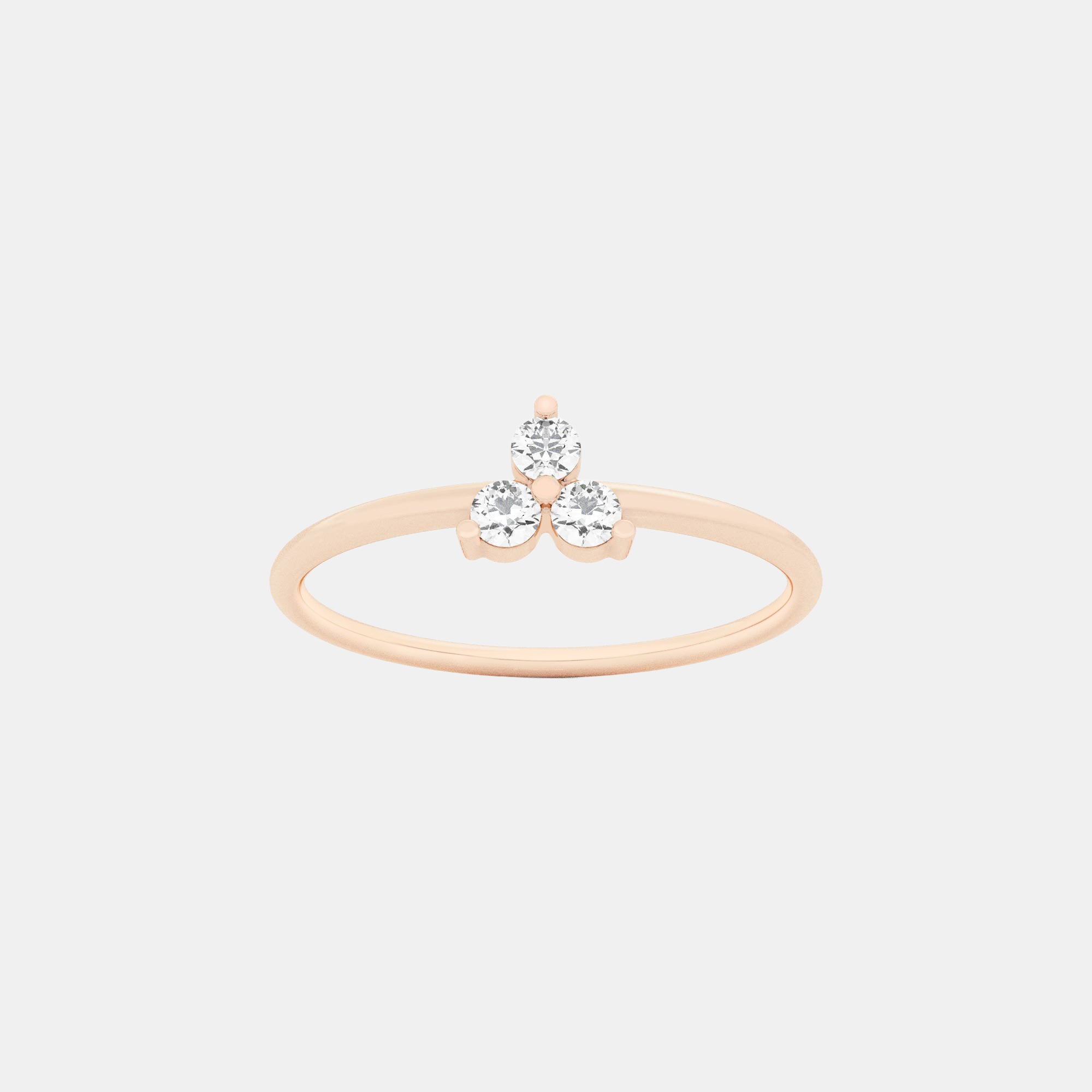 Round / 14K Rose Gold / D-F VS