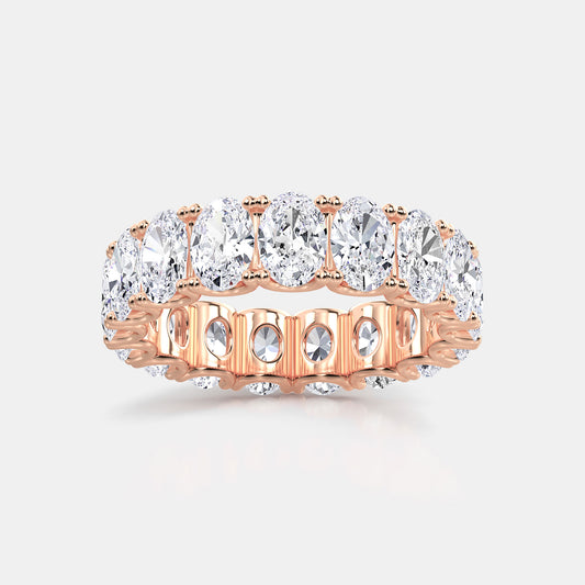 Oval U Prong Eternity Band - 3.50 CTTW - Oval Diamond - 14K Rose Gold