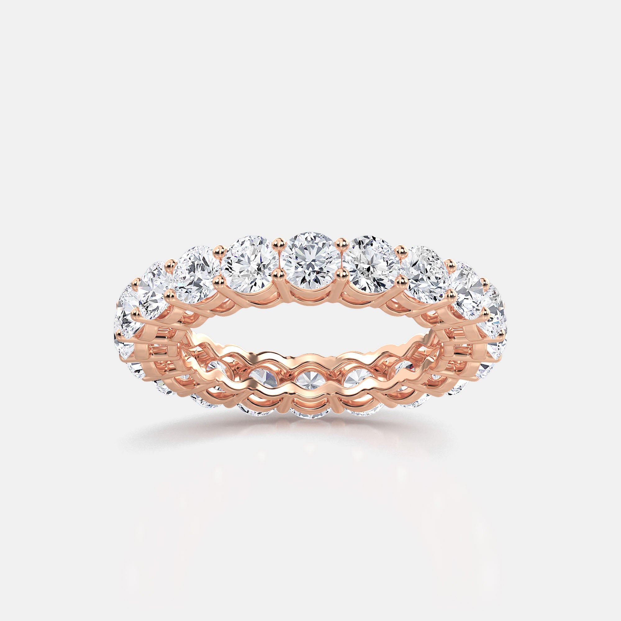 Round / 14K Rose Gold / D-F VS
