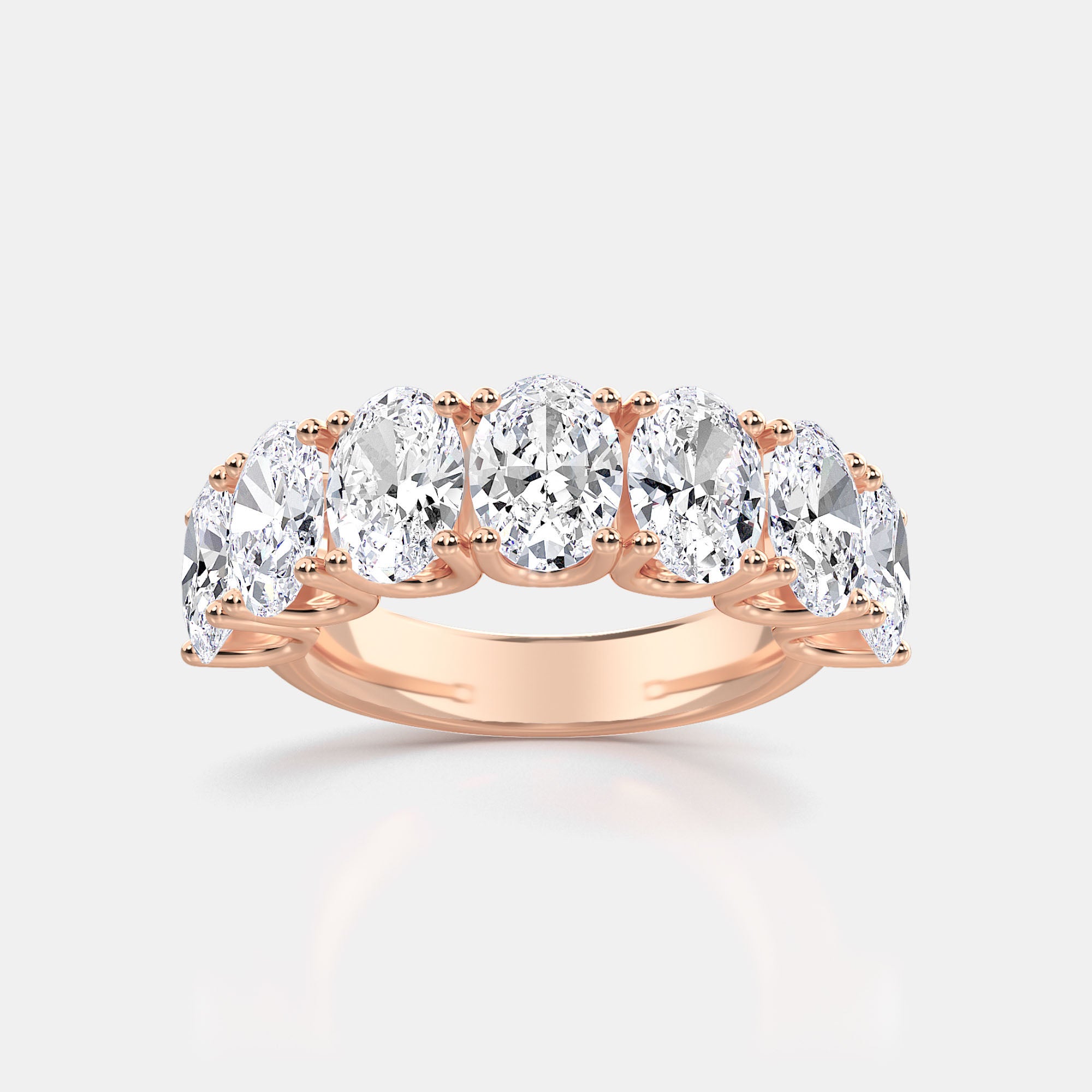 Oval / 14K Rose Gold / D-F VS