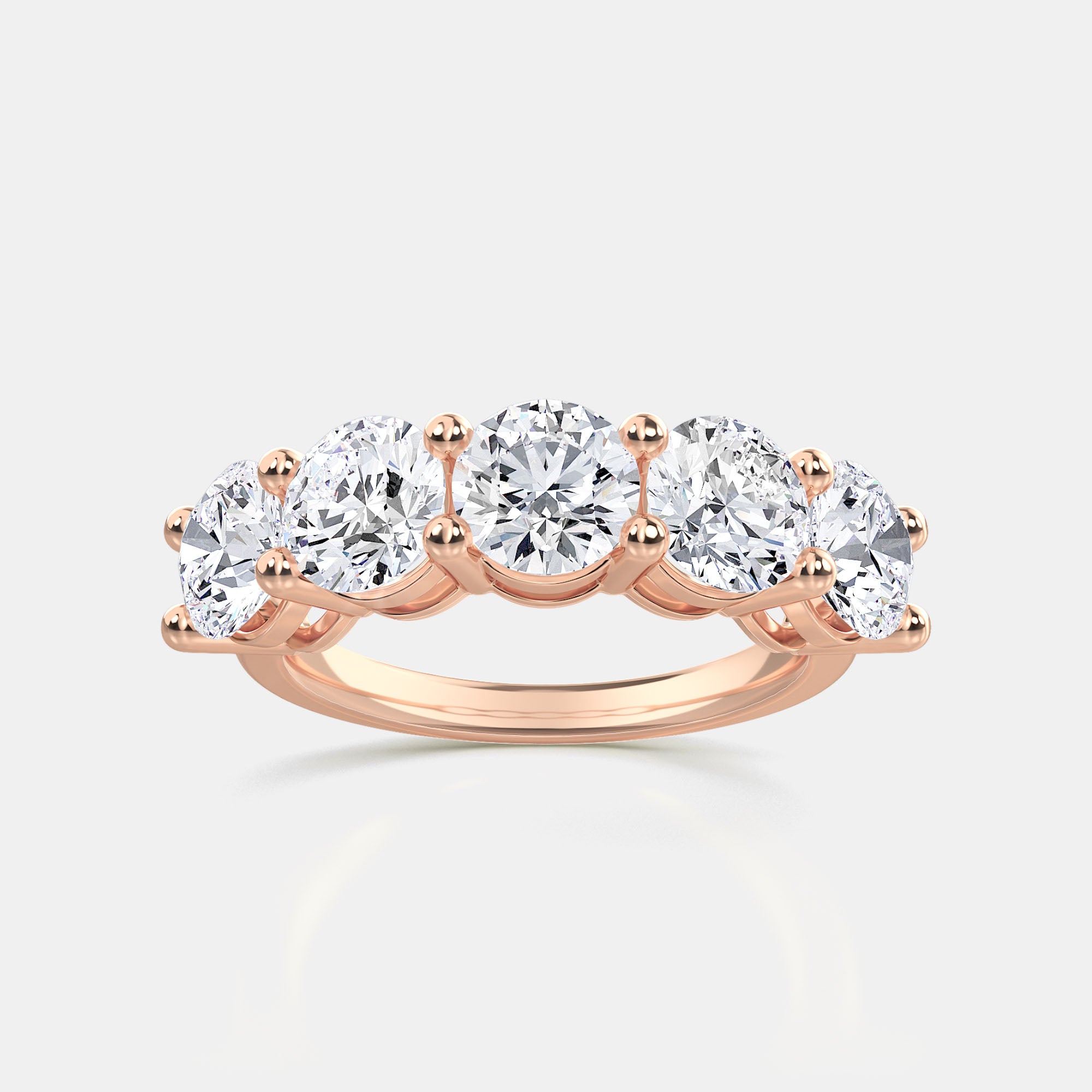 Round / 14K Rose Gold / D-F VS