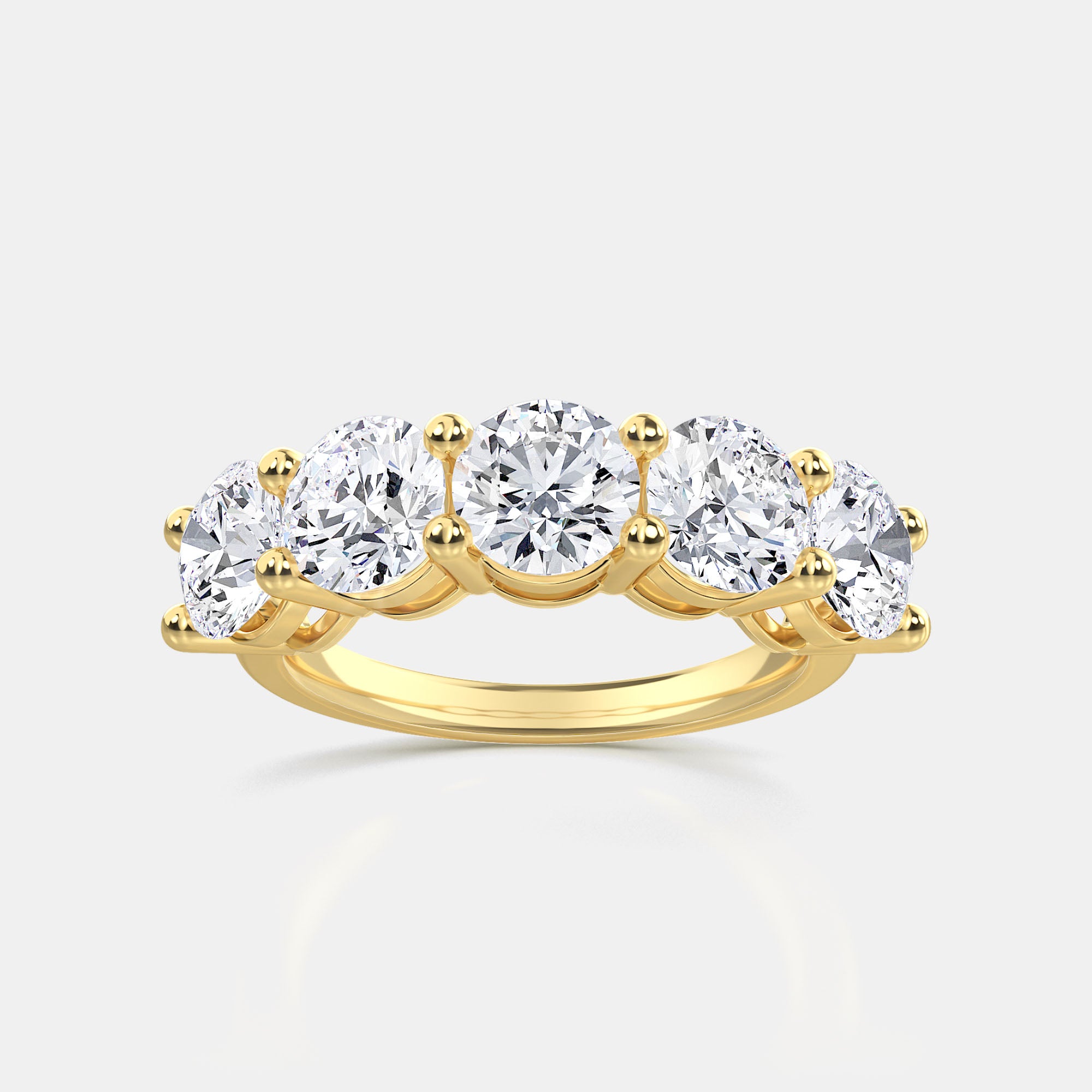 Round / 14K Yellow Gold / D-F VS