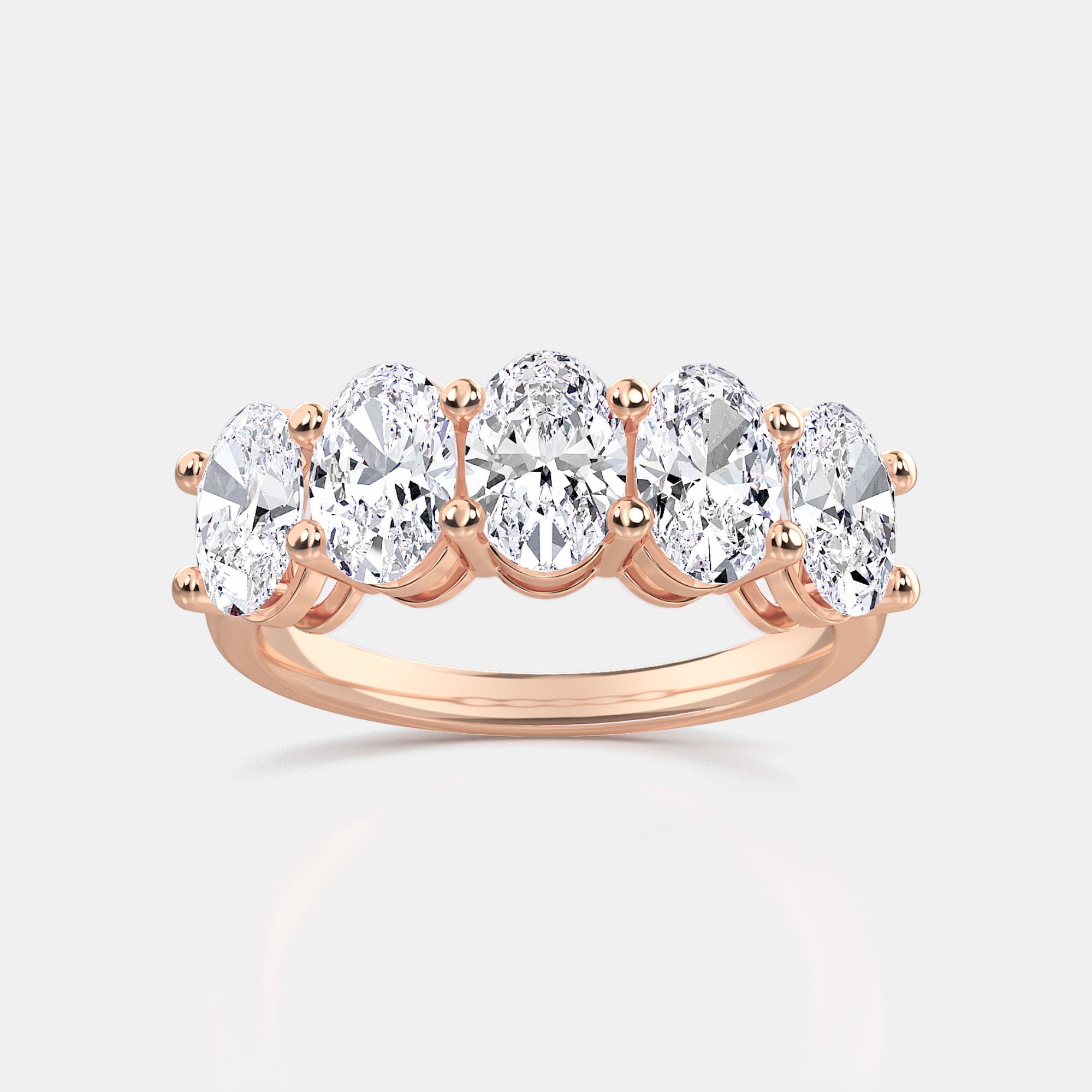Oval / 14K Rose Gold / D-F VS