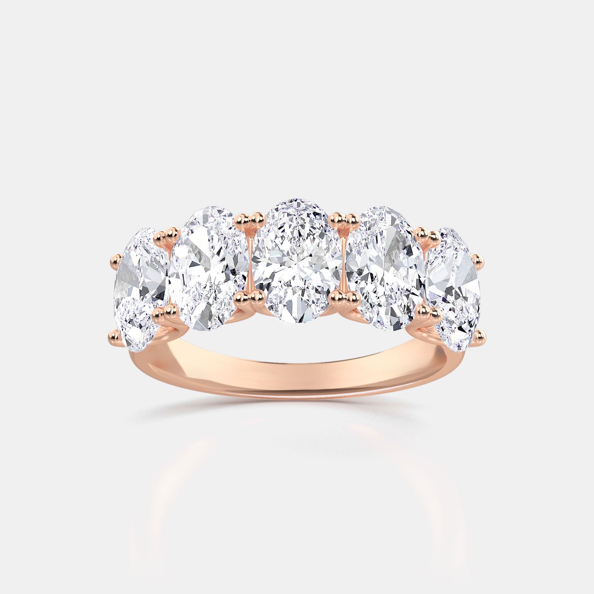 Oval / 14K Rose Gold / D-F VS