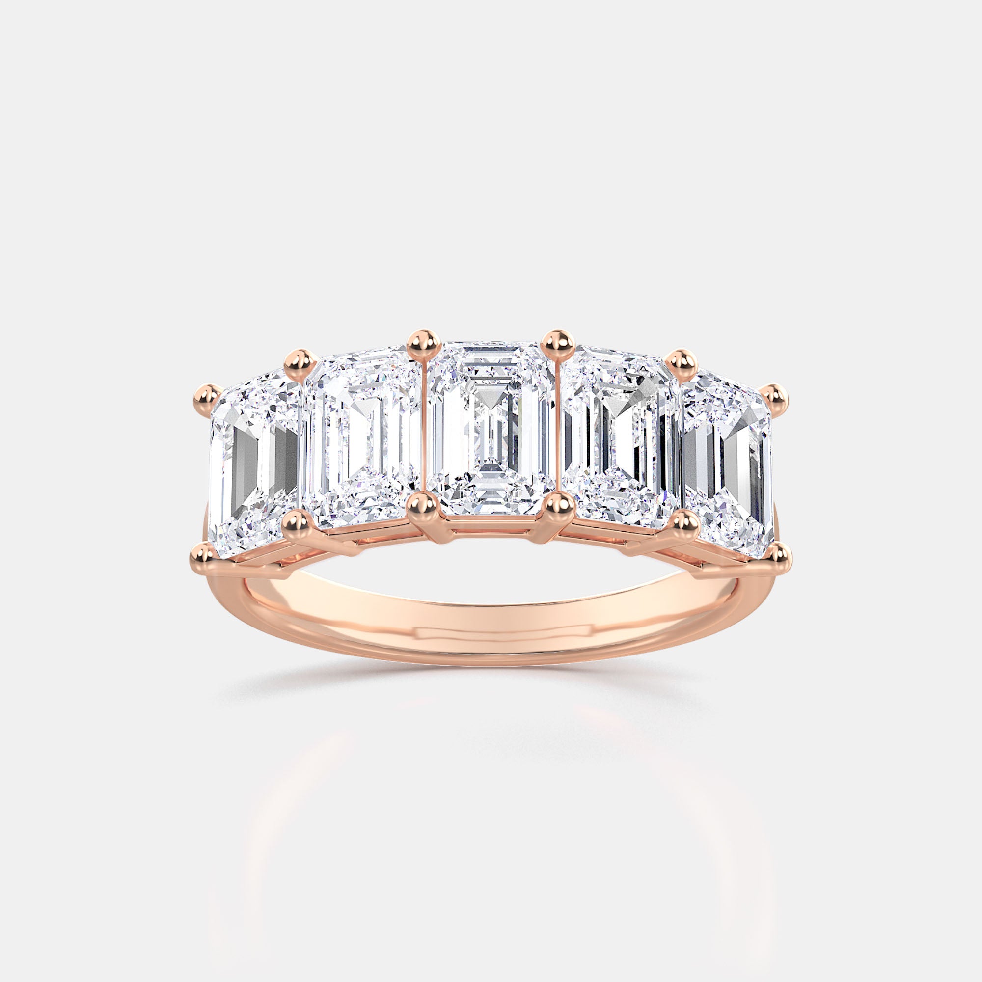 Emerald / 14K Rose Gold / D-F VS