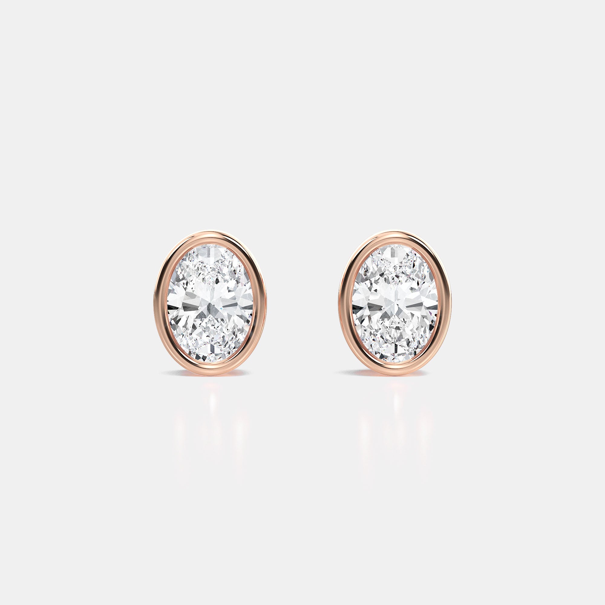 Oval / 14K Rose Gold / D-F VS
