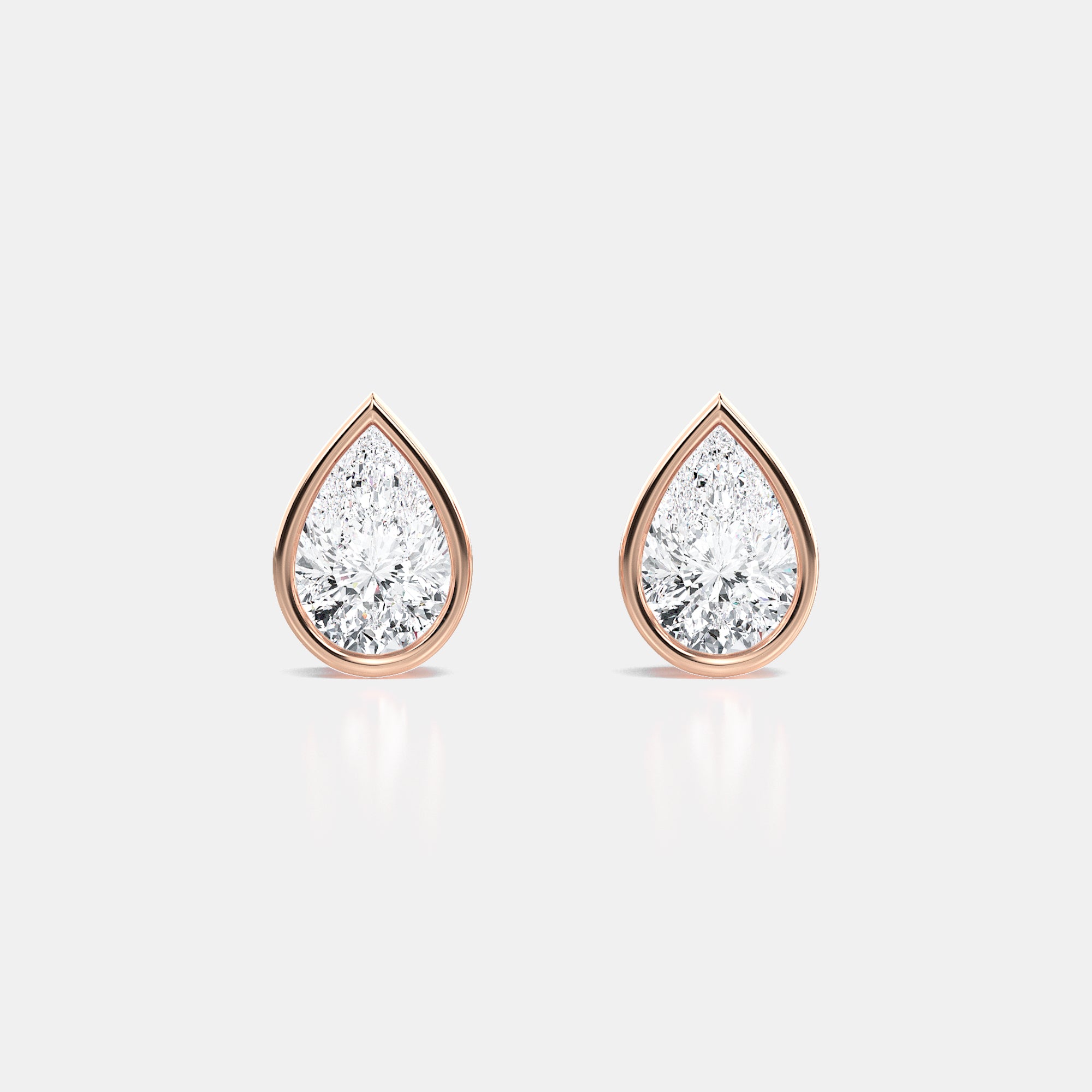 Pear / 14K Rose Gold / D-F VS