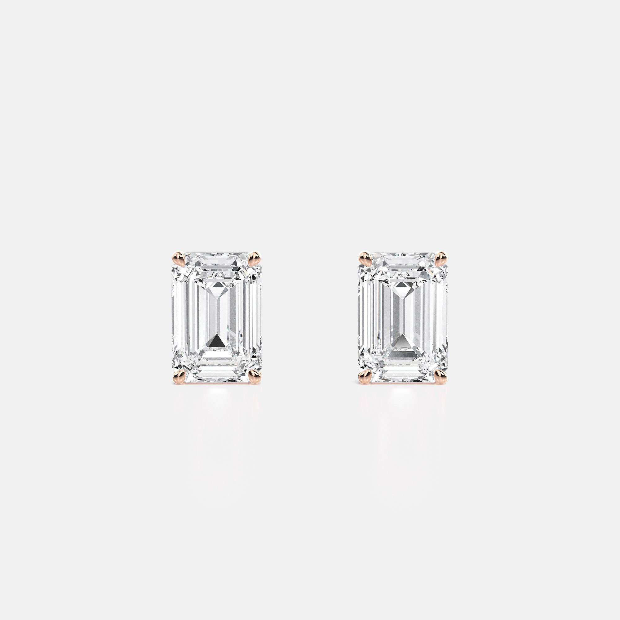 Emerald / 14K Rose Gold / D-F VS