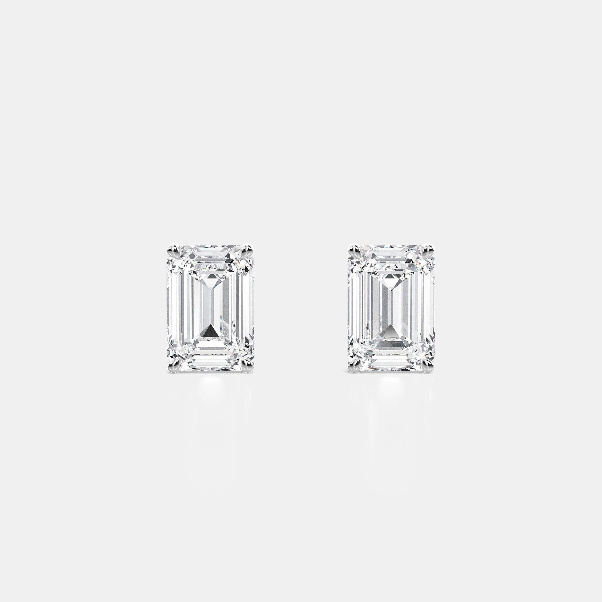 Emerald / 14K White Gold / D-F VS