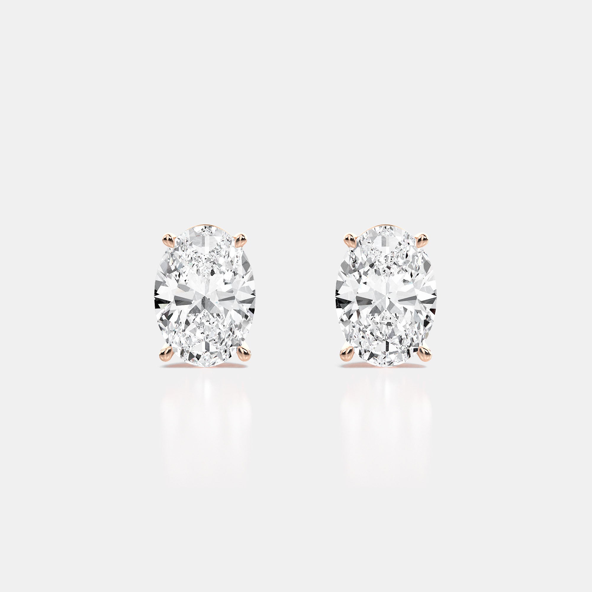 Oval / 14K Rose Gold / D-F VS
