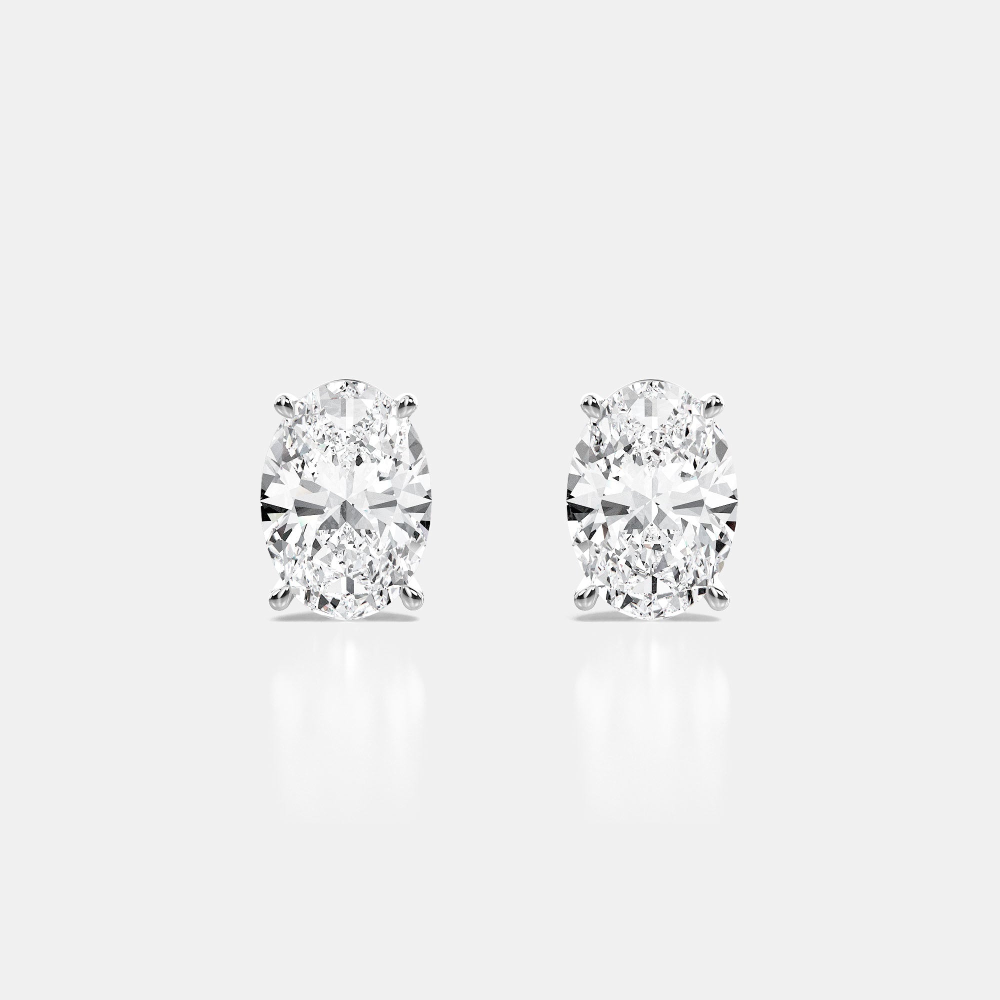 Oval / 14K White Gold / D-F VS