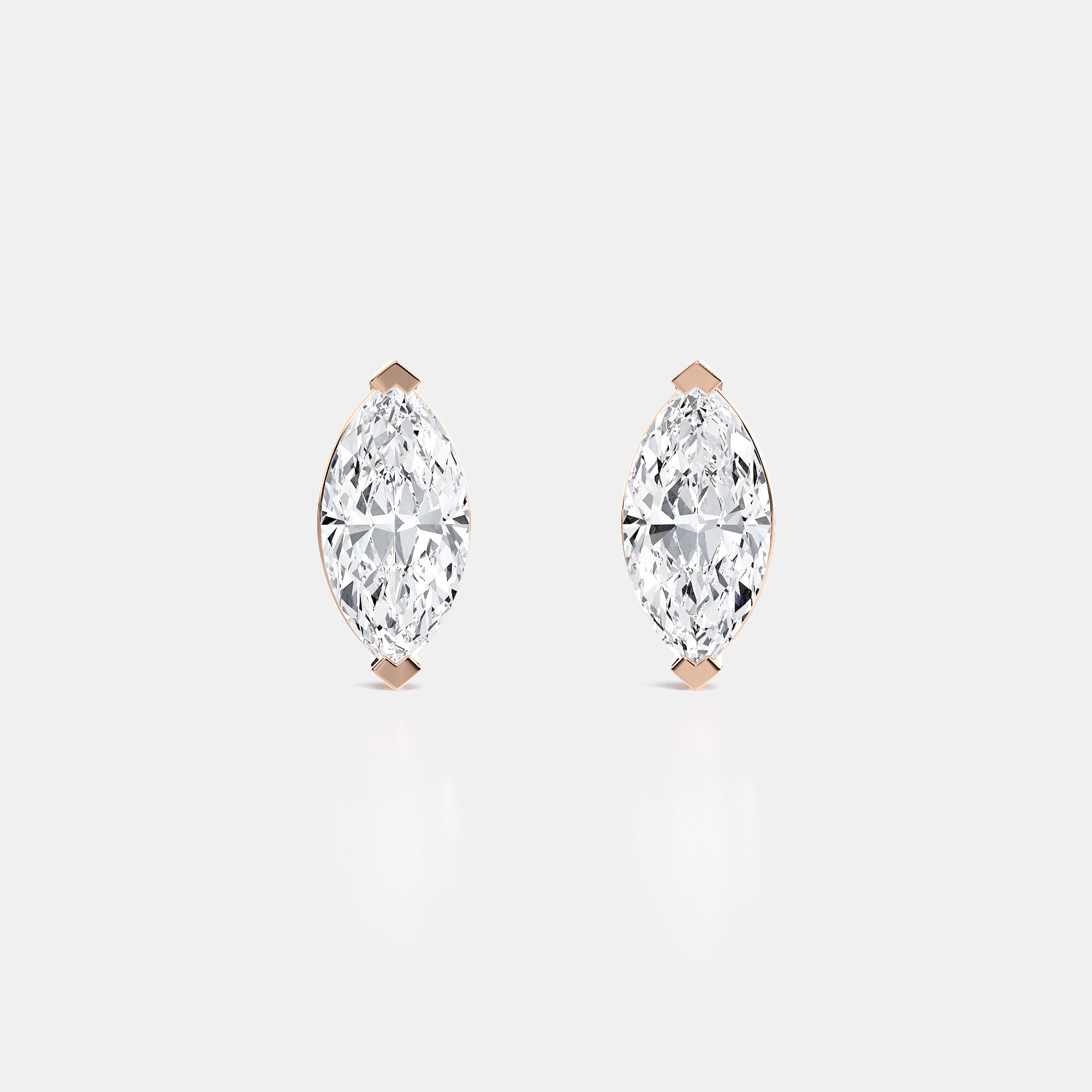 Marquise / 14K Rose Gold / D-F VS