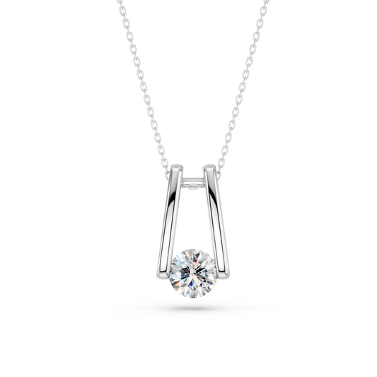 ROUND FLOATING SOLITAIRE PENDANT