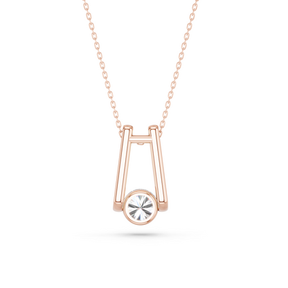 ROUND FLOATING SOLITAIRE PENDANT