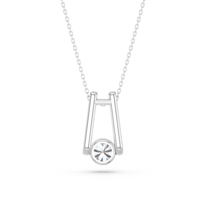 ROUND FLOATING SOLITAIRE PENDANT