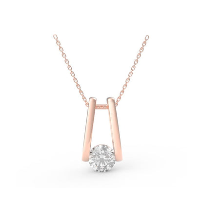 ROUND FLOATING SOLITAIRE PENDANT