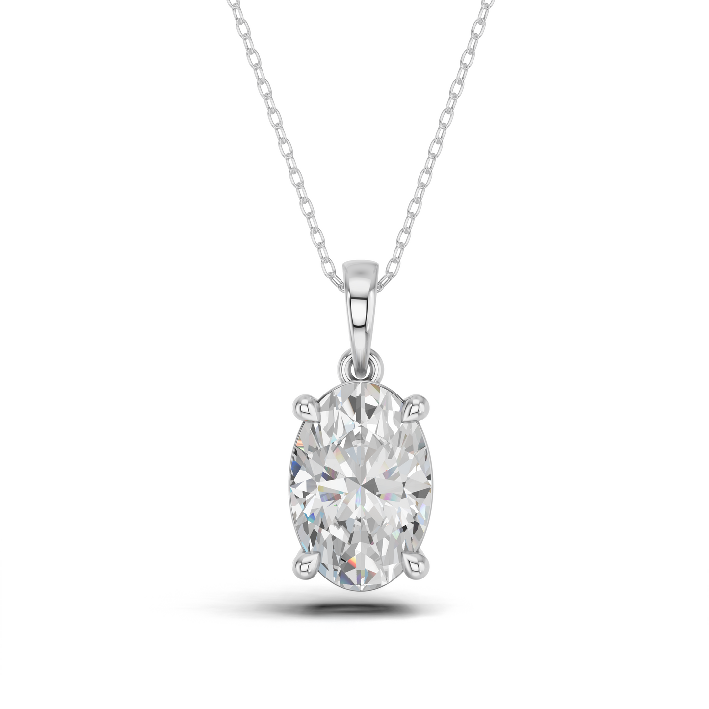OVAL 4 PRONG SOLITAIRE PENDANT
