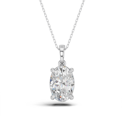 OVAL 4 PRONG SOLITAIRE PENDANT