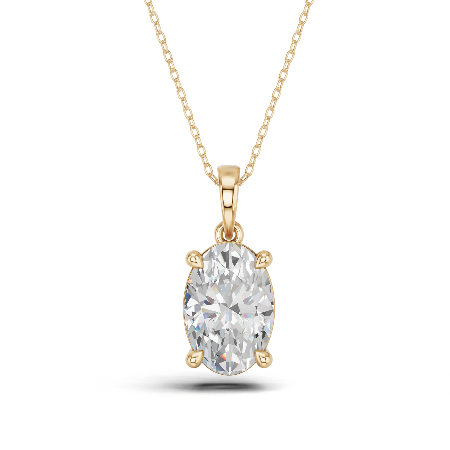 OVAL 4 PRONG SOLITAIRE PENDANT