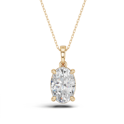 OVAL 4 PRONG SOLITAIRE PENDANT