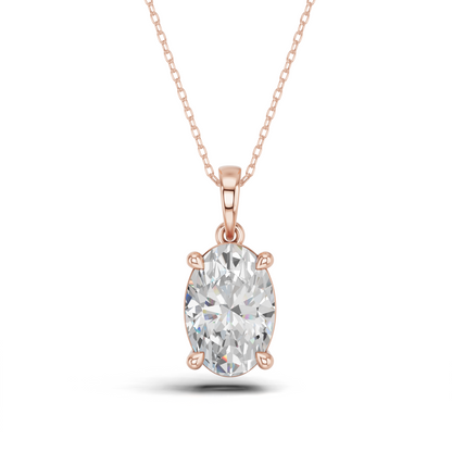 OVAL 4 PRONG SOLITAIRE PENDANT