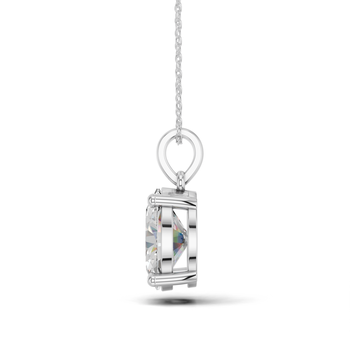 OVAL 4 PRONG SOLITAIRE PENDANT
