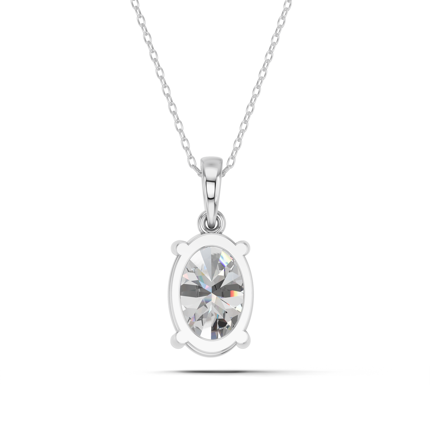 OVAL 4 PRONG SOLITAIRE PENDANT
