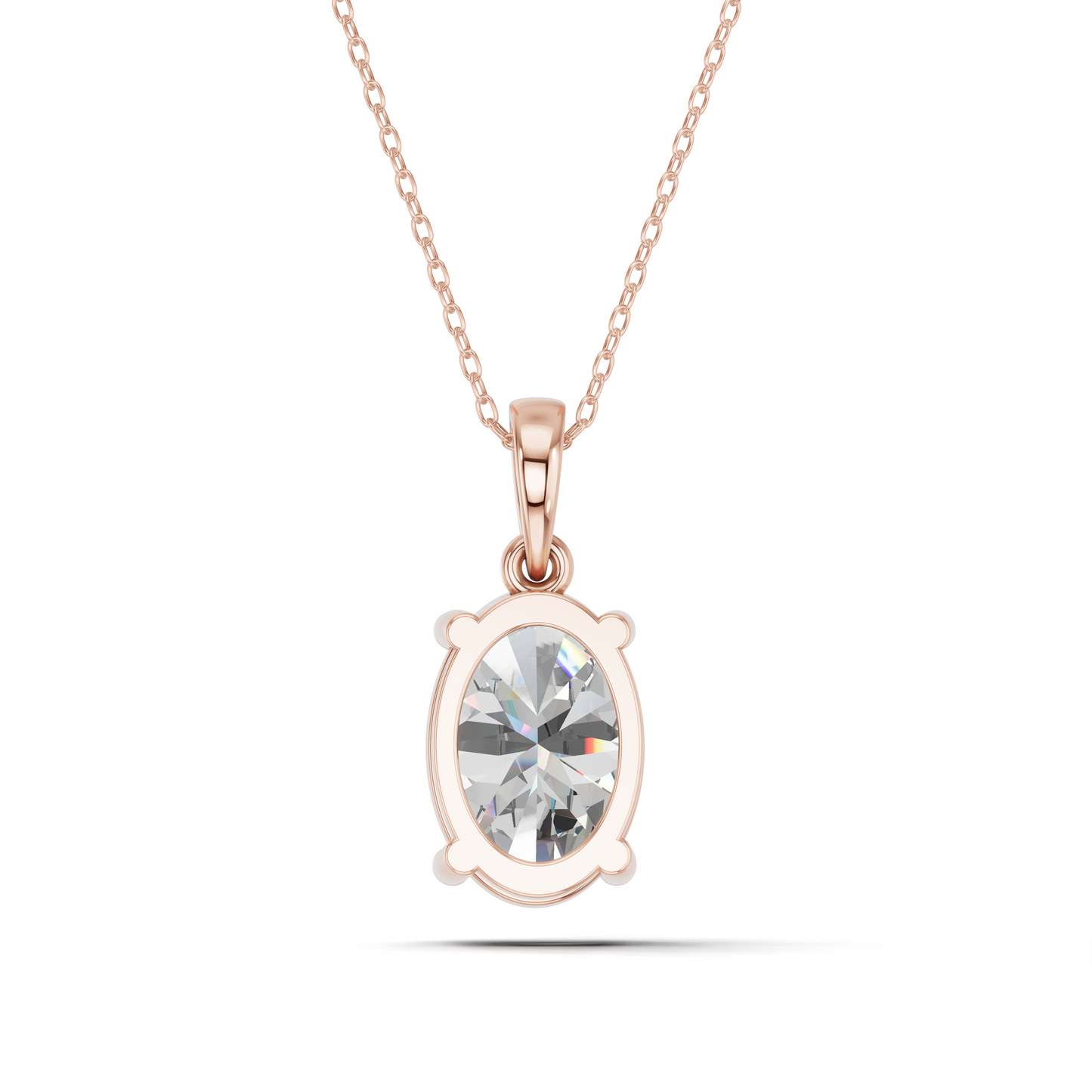 OVAL 4 PRONG SOLITAIRE PENDANT