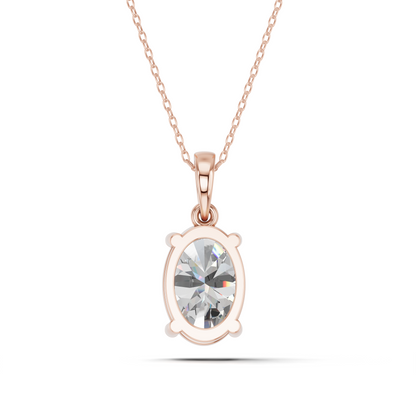 OVAL 4 PRONG SOLITAIRE PENDANT
