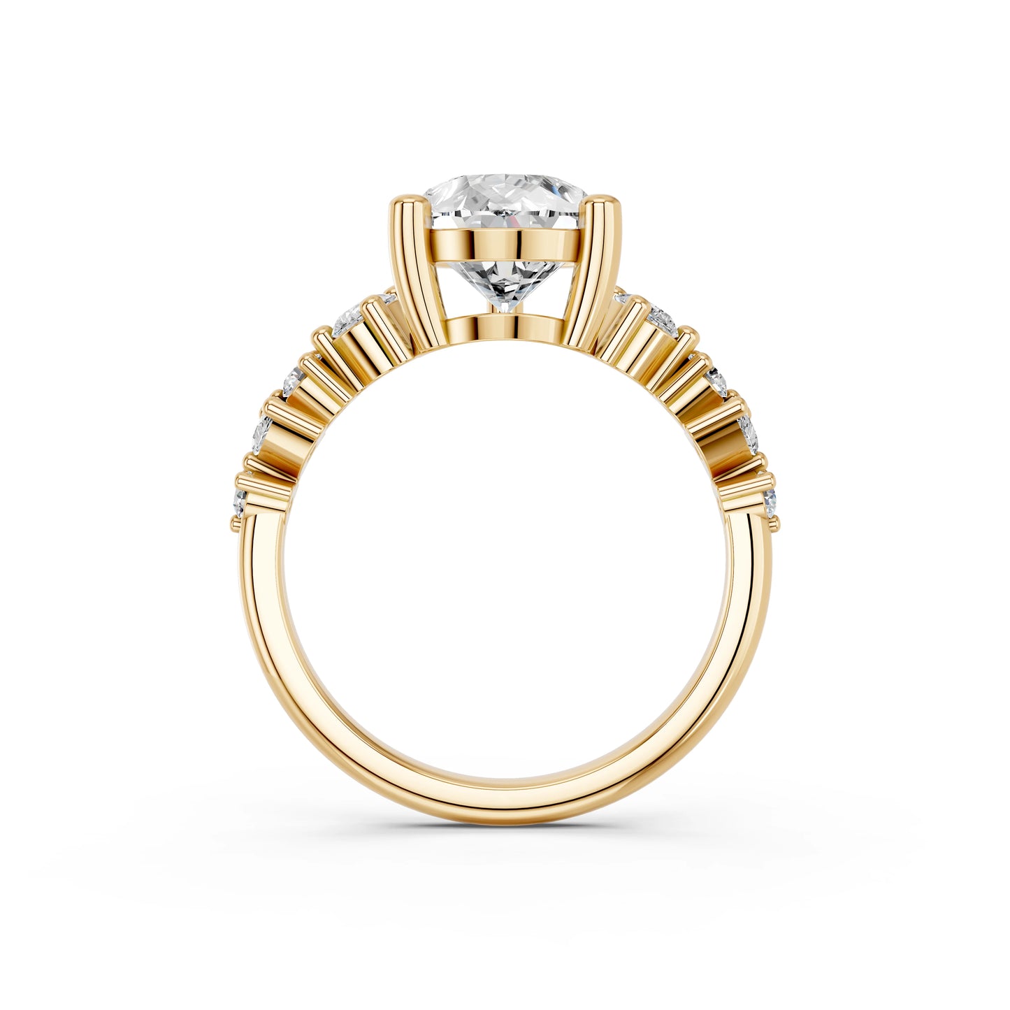 PEAR ENGAGEMENT RING WITH SIDE STONE