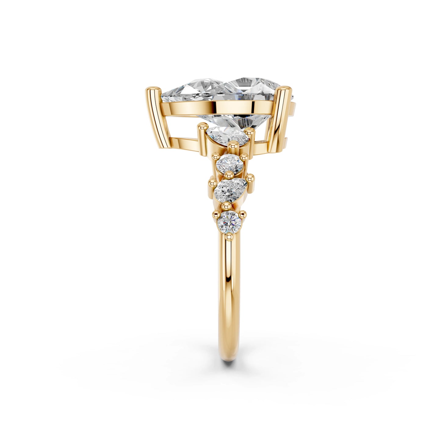 PEAR ENGAGEMENT RING WITH SIDE STONE